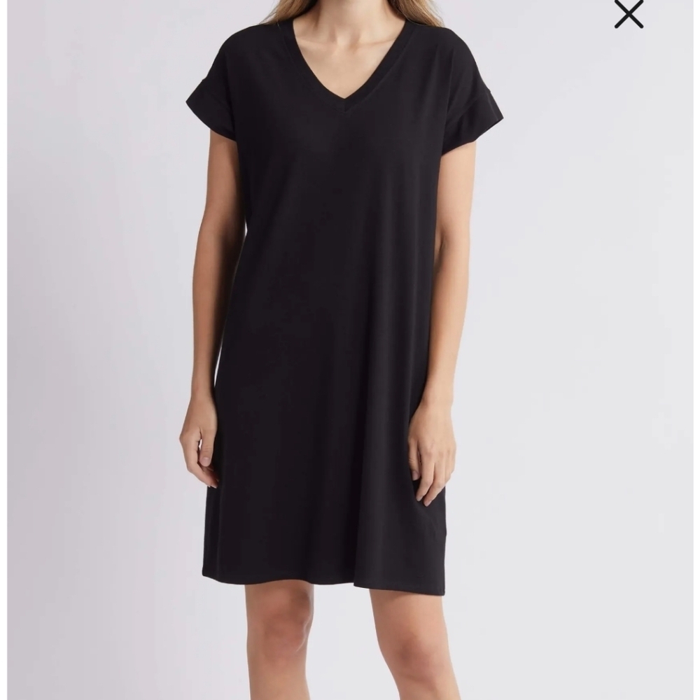 Carlson V-Neck T-Shirt Dress Blue Marmara L - Picture 9 of 10
